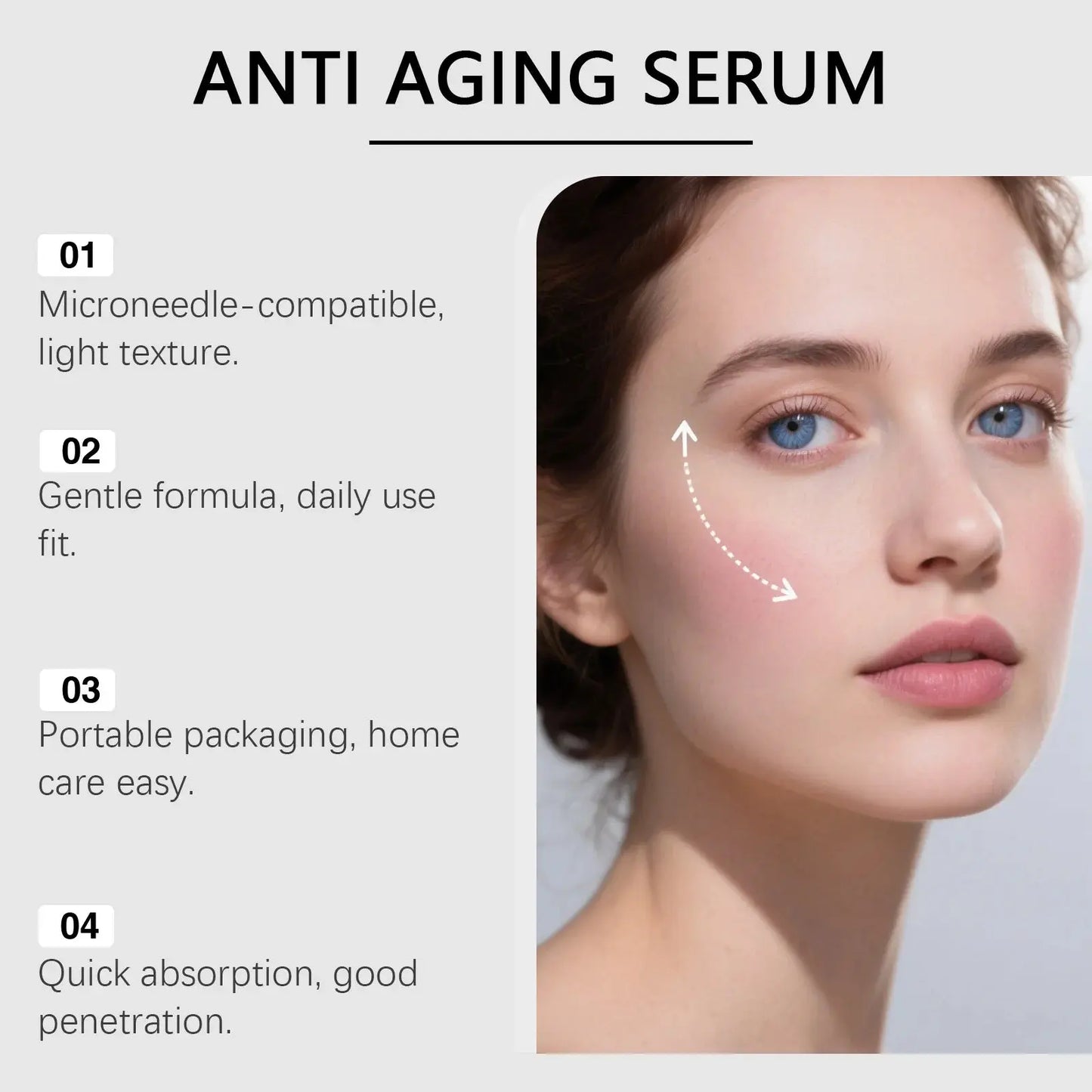 Anti-Aging Microneedle Roller Serum Pore Refining Resurfacing Hydrating Skincare Quick Absorption with Roller Head Essence Macu Kori