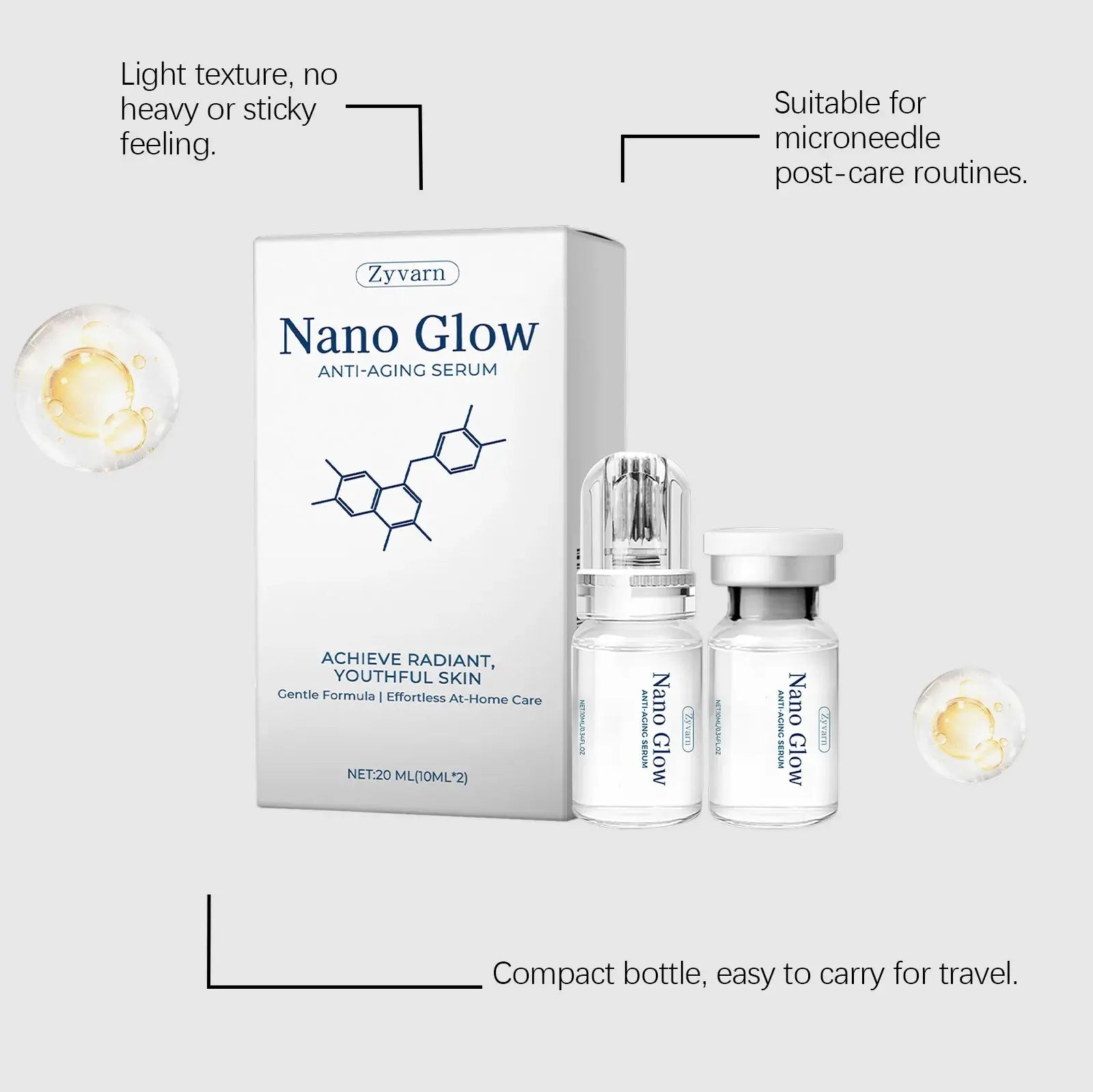 Anti-Aging Microneedle Roller Serum Pore Refining Resurfacing Hydrating Skincare Quick Absorption with Roller Head Essence Macu Kori