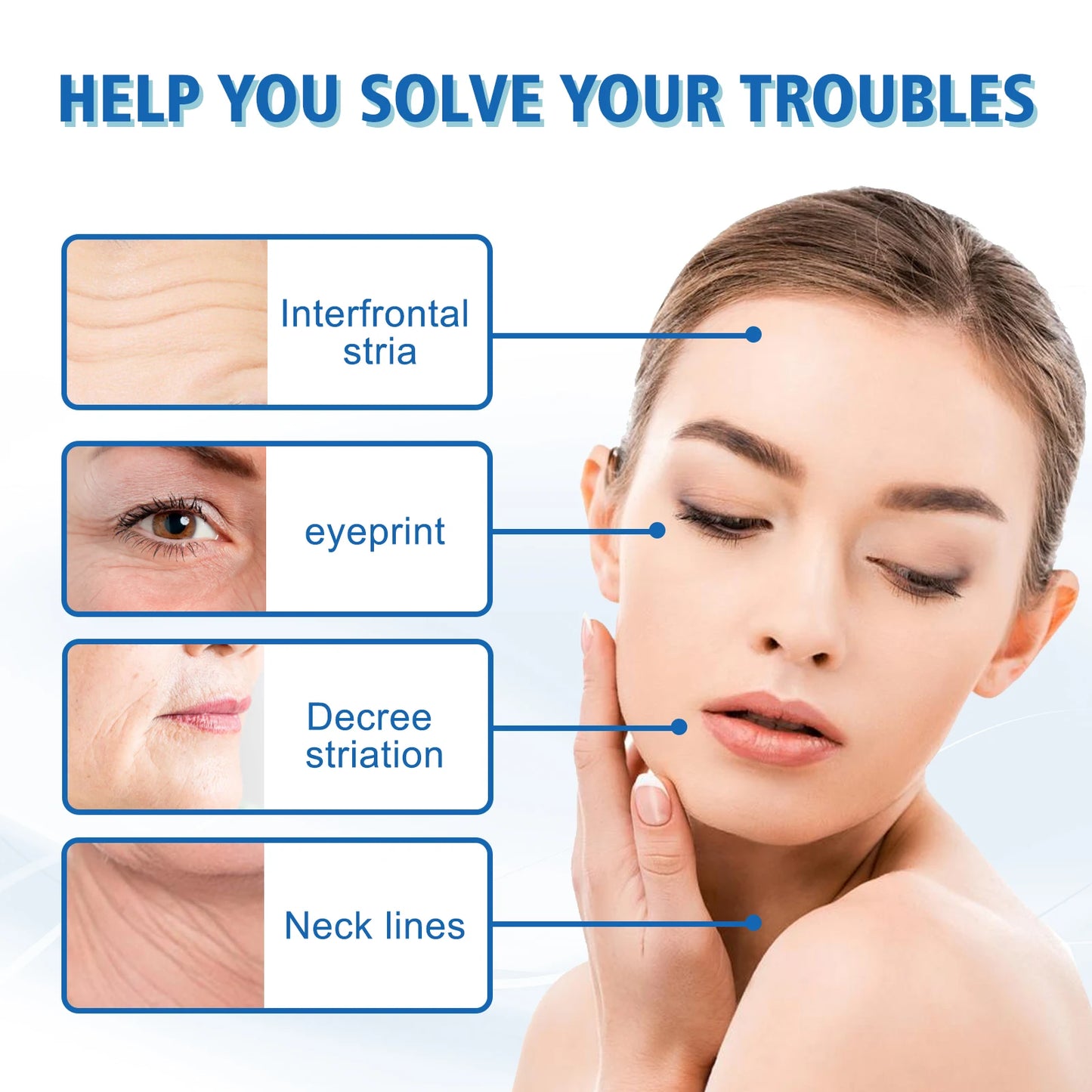 Hoygi Blue Copper Peptide Firming Serum for All Skin Types Collagen Boost Repair Hydrating Fast Absorbing Non-Irritating