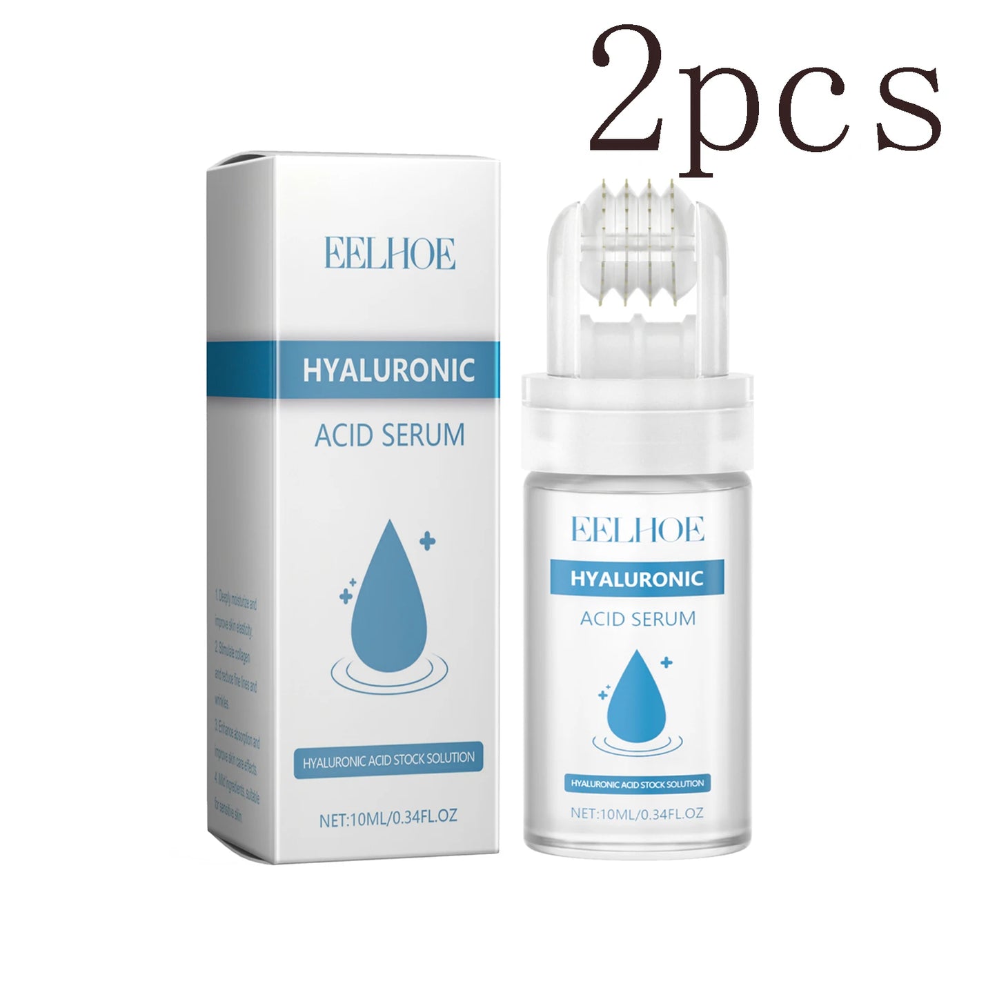 Hyaluronic Acid Roll-On Serum Lightweight Hydrating Firming Collagen Skin Care for Dry Dehydrated Skin Non-greasy Moisturizing