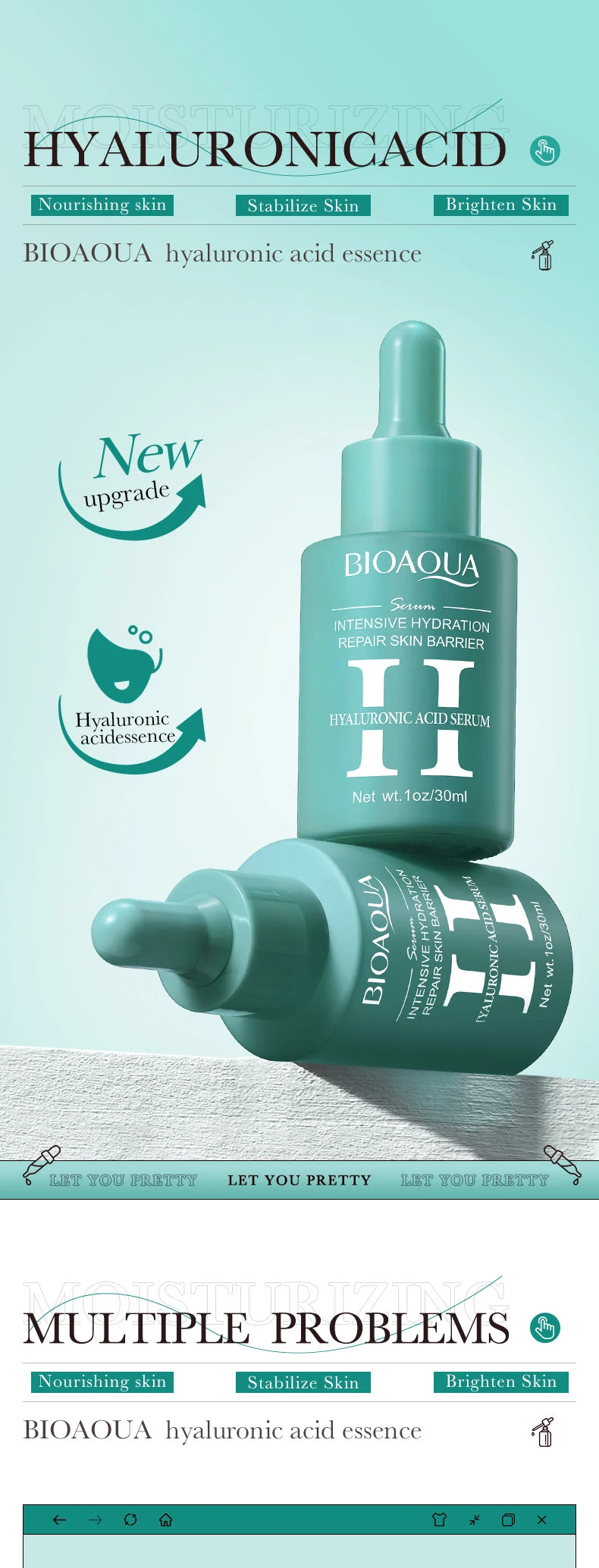 BIOAQUA Vitamin C Retinol Hyaluronic Acid Serum Moisturizing Brightening Hydrating Firming Facial Essence Beauty Face Skin Care