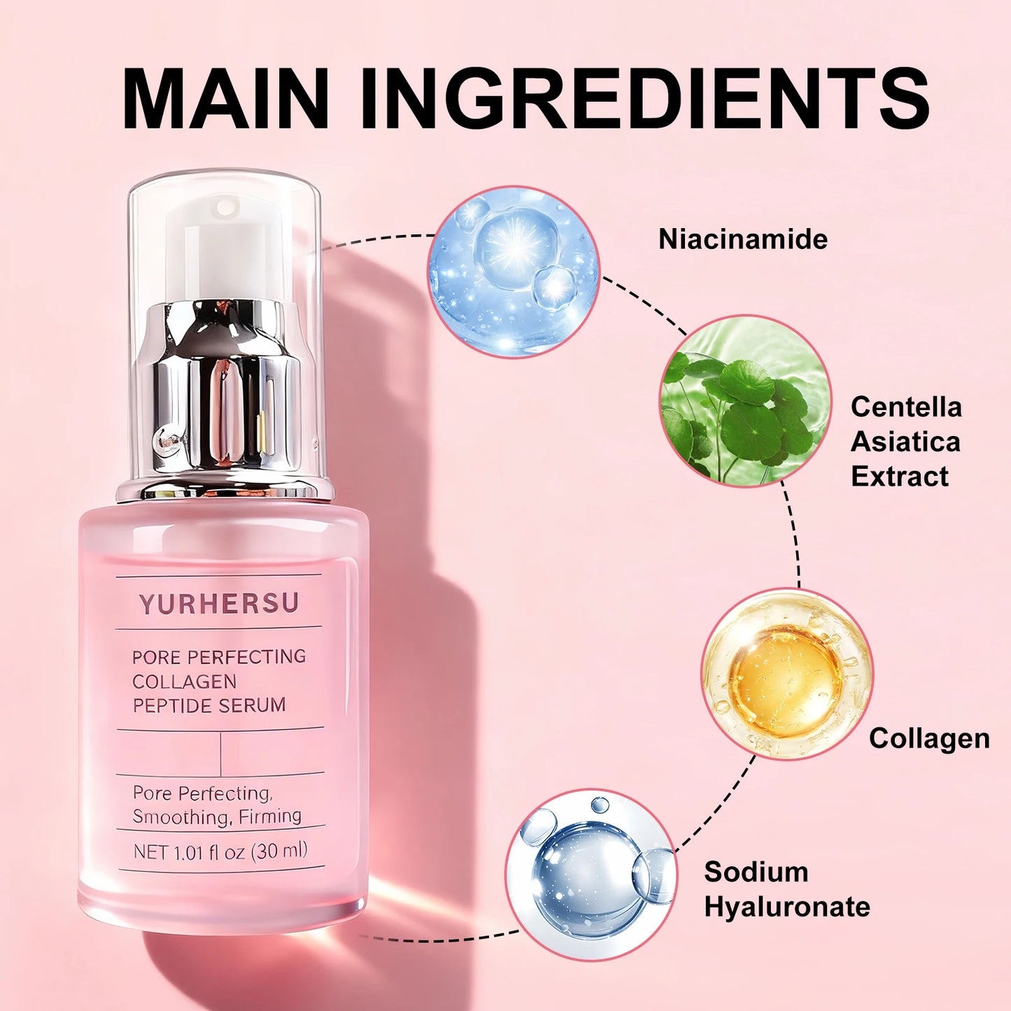 Collagen Peptides Wrinkle Remover Face Serum Lifting Firming Fade Fine Lines Anti-aging Essence Brighten Nourish Skin Care