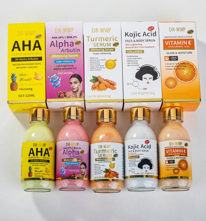 AHA Turmeric Serum Moisturizing Moisturizing Firming Skin Anti-aging Brightening Skin Tone Facial Serum Lotion Arbutin Solution