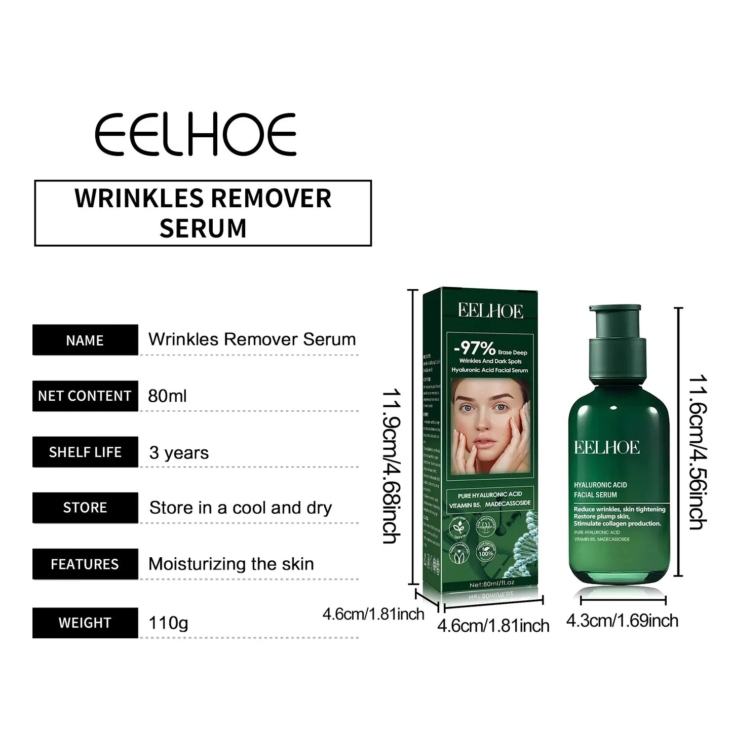 Hyaluronic Acid Serum for Face Lifting Firming Skin Care Essence Anti Wrinkles Facial Anti Aging Moisturizing Dark Spots Remover