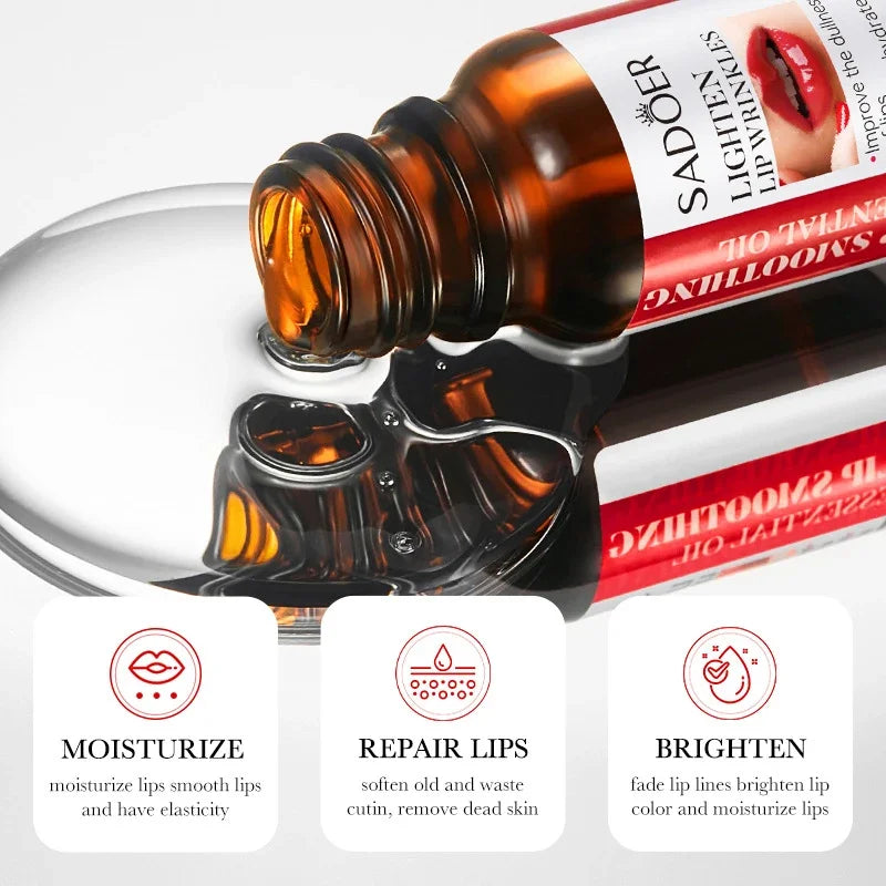 Lip oil essence exfoliates, prevents dryness, reduces lip lines, and can be used with lipstick for lasting repair