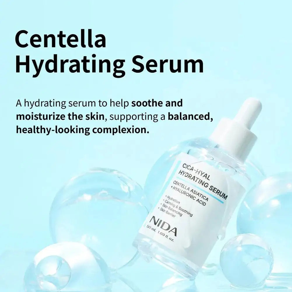 50ml NIDA CICA-HYAL Hydrating Serum Hyaluronic Acid Centella Asiatica Soothe Redness Repair Barrier Daily Skincare