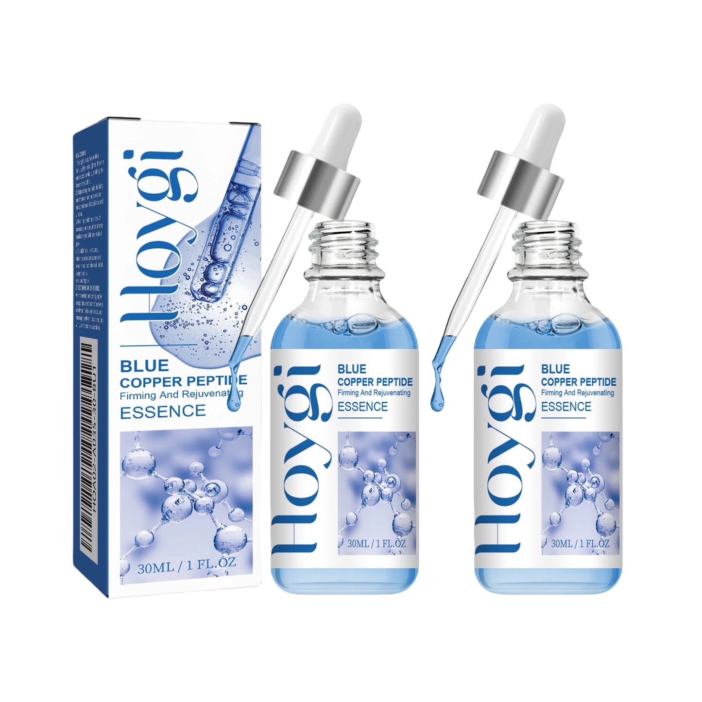 Hoygi Blue Copper Peptide Firming Serum for All Skin Types Collagen Boost Repair Hydrating Fast Absorbing Non-Irritating