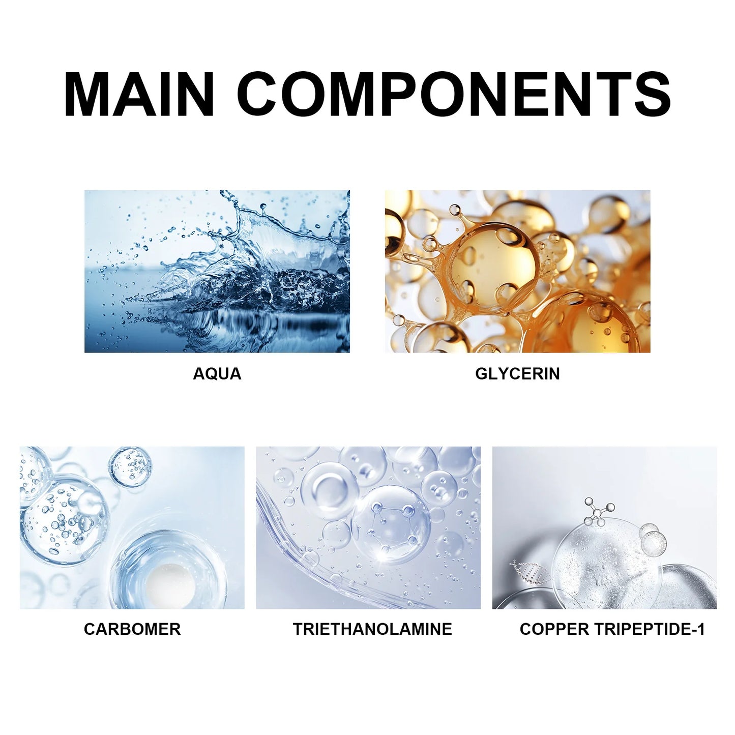 Hoygi Blue Copper Peptide Firming Serum for All Skin Types Collagen Boost Repair Hydrating Fast Absorbing Non-Irritating