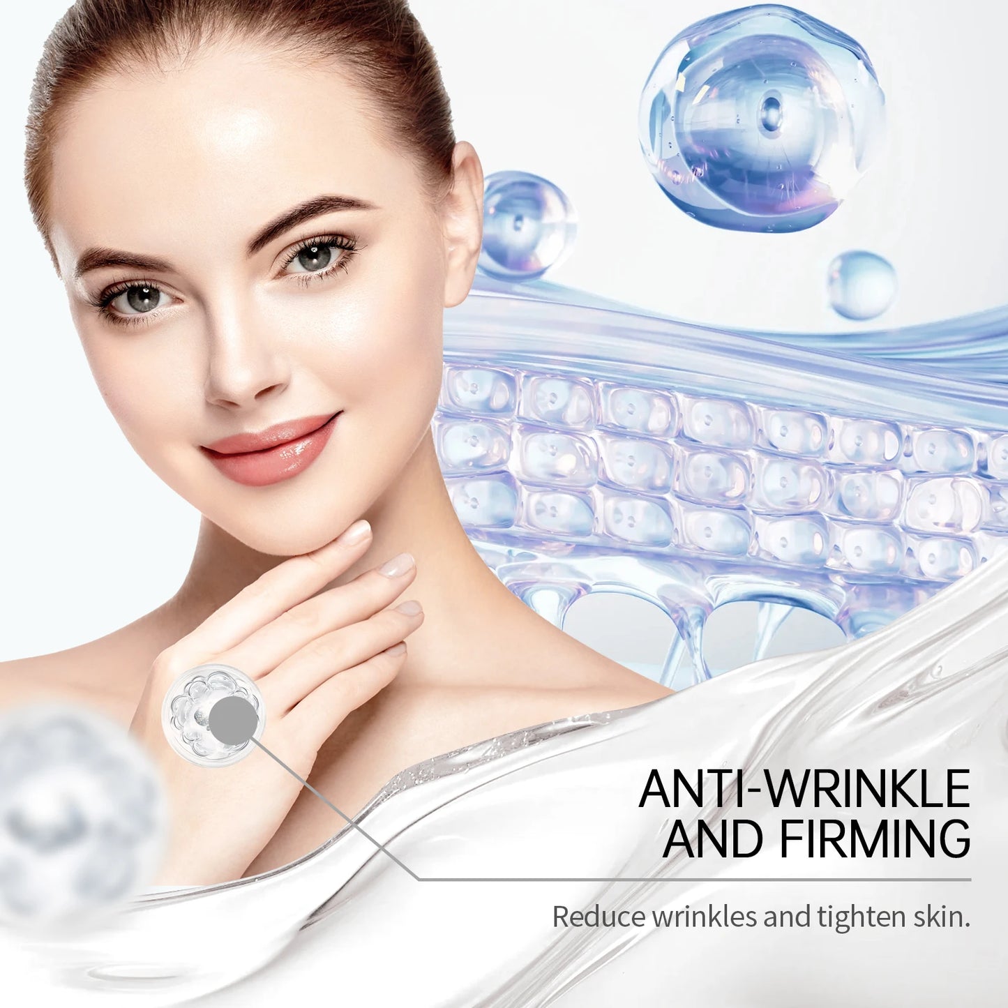 Hyaluronic Acid Essence Skin Care Roller Set Tightening Massage Facial Skin Smoothing Nourishing Improve Rough & Matte Skin