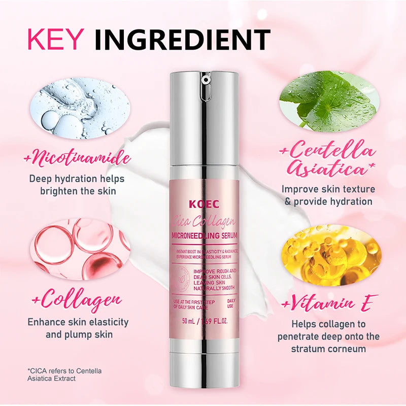 Korean Microneedle Essence Desalination Fine Lines Spots Collagen Solution Reverse Aging Recombinant Improves Rough Texture 50ml