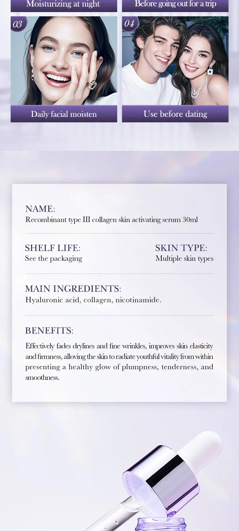 BIOAQUA Collagen Face Serum Moisturizing Anti Wrinkles Anti-Aging Whitening Facial Essence Skin Care Products