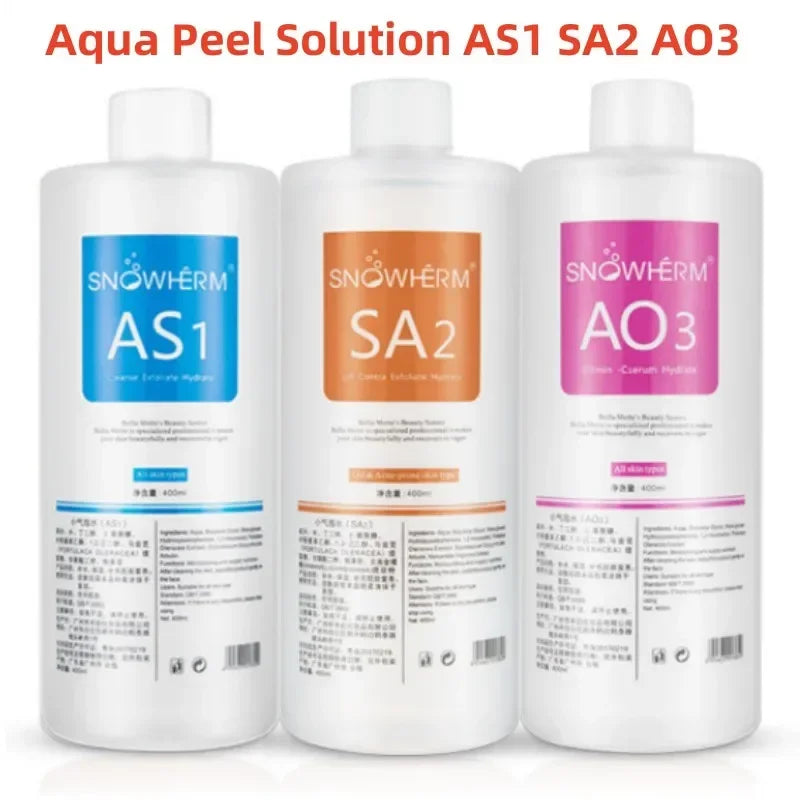 3 Pc 1200ml Aqua Peel Solution AS1 SA2 AO3 Facial Dermabrasion Skin Care Deep Cleaning Face Serum Korea Bubble Solution