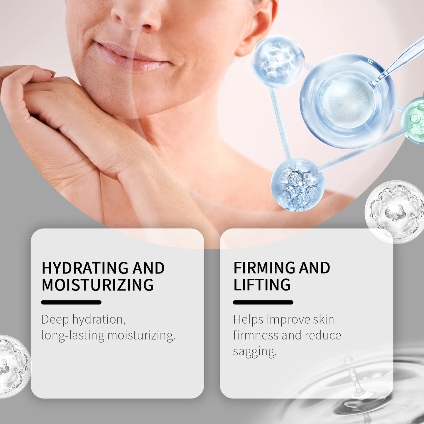 Hyaluronic Acid Essence Skin Care Roller Set Tightening Massage Facial Skin Smoothing Nourishing Improve Rough & Matte Skin