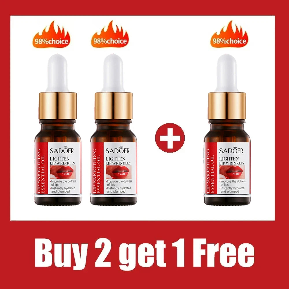 Lip oil essence exfoliates, prevents dryness, reduces lip lines, and can be used with lipstick for lasting repair