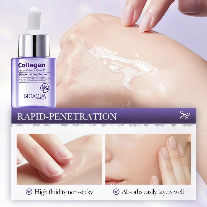 BIOAQUA Collagen Face Serum Moisturizing Anti Wrinkles Anti-Aging Whitening Facial Essence Skin Care Products