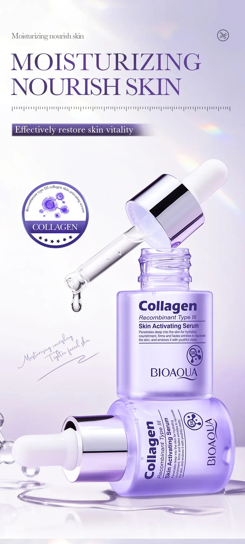 BIOAQUA Collagen Face Serum Moisturizing Anti Wrinkles Anti-Aging Whitening Facial Essence Skin Care Products