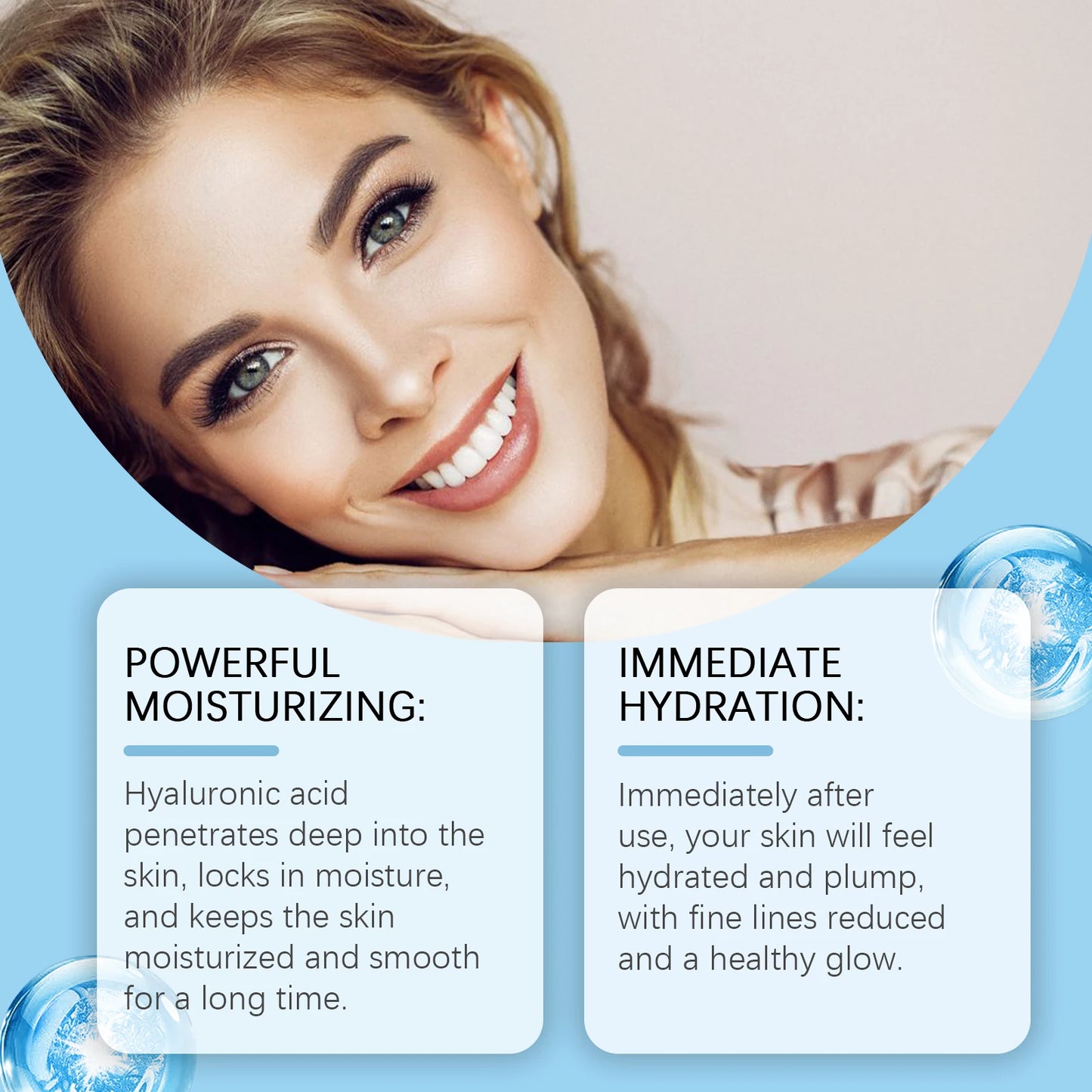 Hyaluronic Acid Roll-On Serum Lightweight Hydrating Firming Collagen Skin Care for Dry Dehydrated Skin Non-greasy Moisturizing