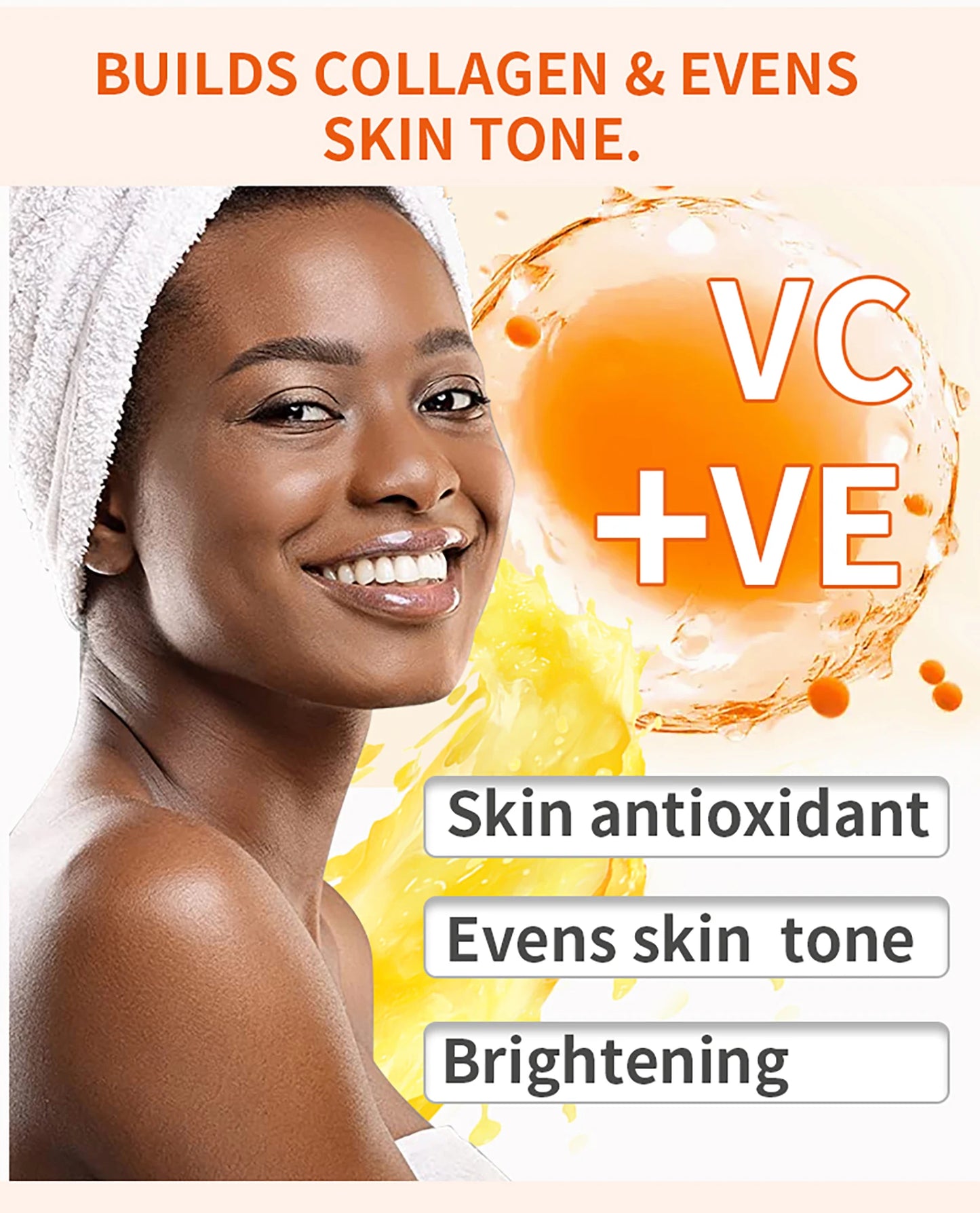 AILKE Brightening Serum, Whitening, Moisturizes, Hydrates, Clean Skin, Reduce Wrinkles, Dark Spots, With Vitamin C, Vitamin E