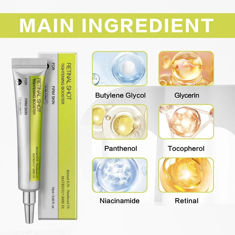 Hot Retinol Shot Eyes Booster Cream Korea Vitamin A Facial Skin Care Serum Elastic Firm Smooth Skin Face Serum Gentle Hydration
