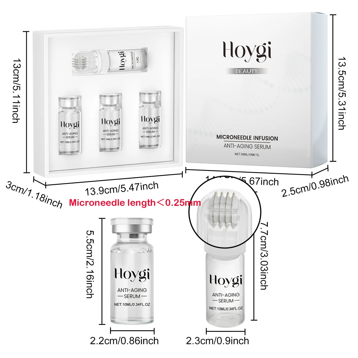 Hyaluronic Acid Essence Skin Care Roller Set Tightening Massage Facial Skin Smoothing Nourishing Improve Rough & Matte Skin