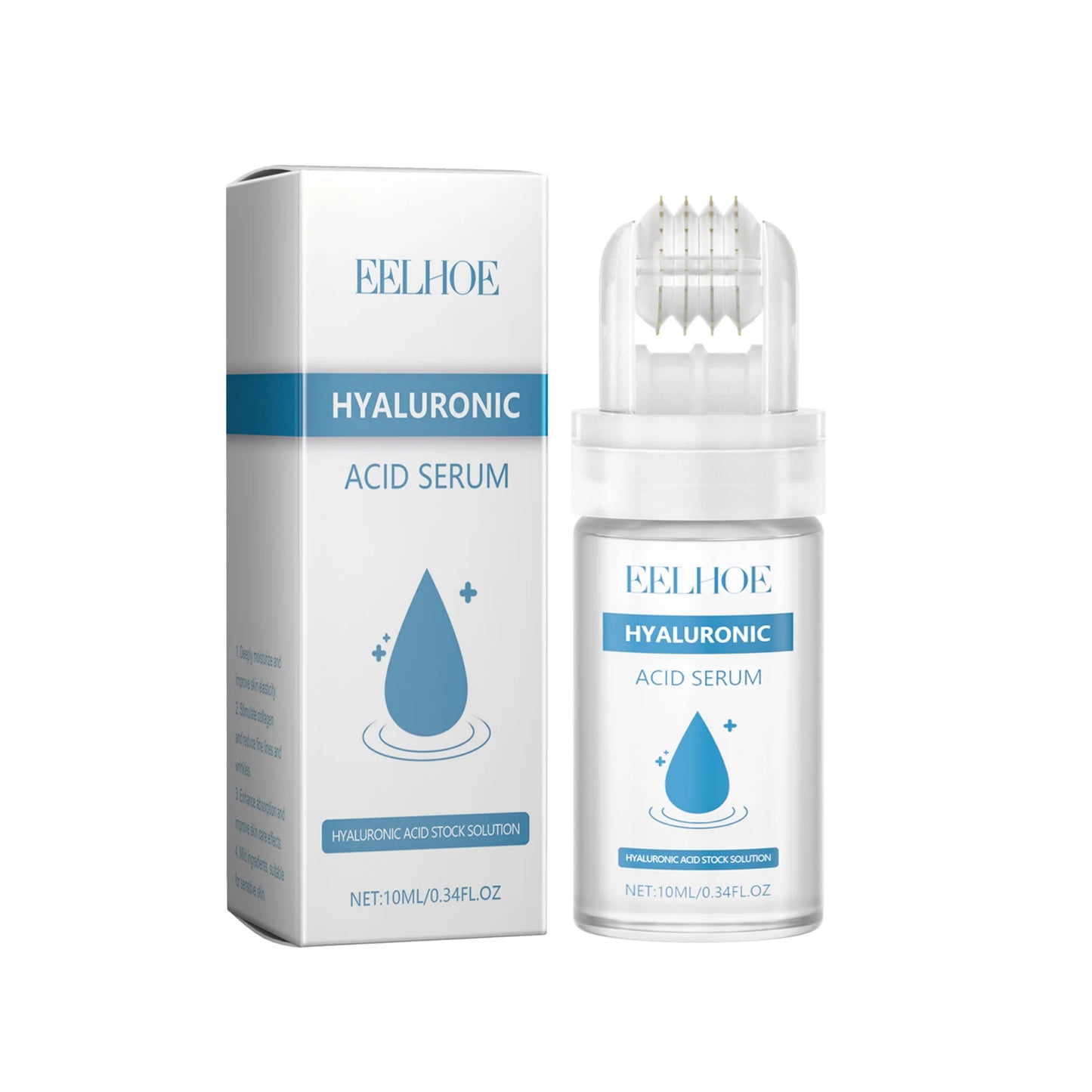 Hyaluronic Acid Roll-On Serum Lightweight Hydrating Firming Collagen Skin Care for Dry Dehydrated Skin Non-greasy Moisturizing