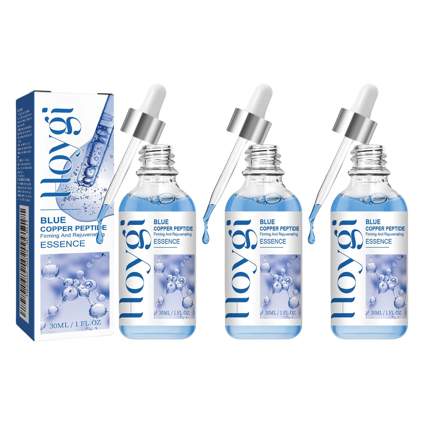 Hoygi Blue Copper Peptide Firming Serum for All Skin Types Collagen Boost Repair Hydrating Fast Absorbing Non-Irritating