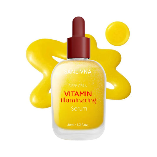 Vitamin C and niacinamide serum brightens skin tone and is rich in bakuchiol to improve and cleanse pores for facial care